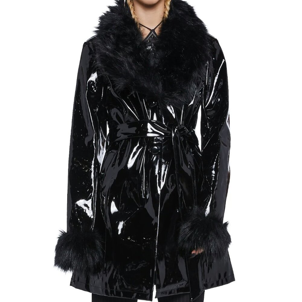DOLLS KILL Widow Vinyl Coat